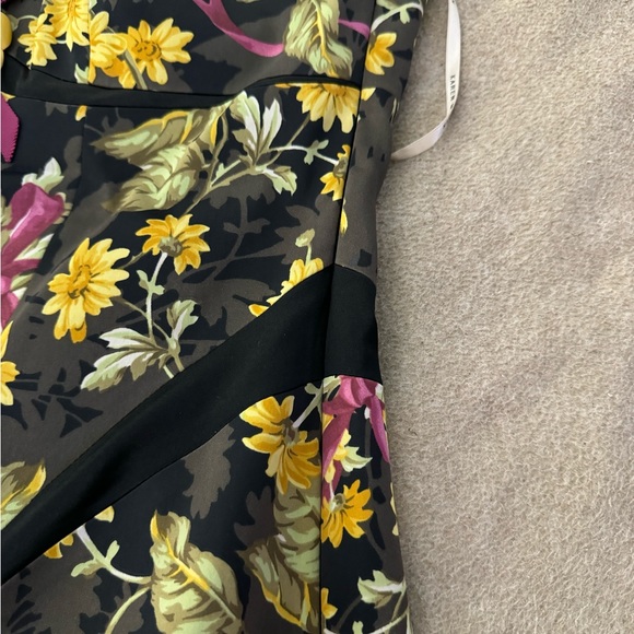 Karen Millen Floral Jacquard Paneled Purple Yellow Top Size 8 Crop Top - Picture 6 of 9